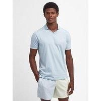 Barbour Northwood Open Collar Tailored Fit Polo Shirt - Light Blue