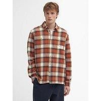 Barbour Jbs Supply Long Sleeve Stonebank Flannel Checked Shirt - Orange