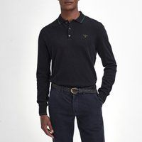 Barbour Nocton Long Sleeve Knitted Polo Shirt - Black