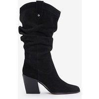 Barbour Corey Western Heel Knee High Boots - Black