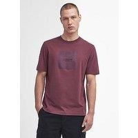 Barbour International Shadow Block Graphic Short Sleeve T-Shirt - Dark Red