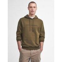 Barbour International Shadow Logo Overhead Hoodie - Khaki