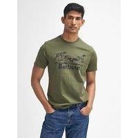 Barbour Short Sleeve Field Dog Graphic T-Shirt - Khaki