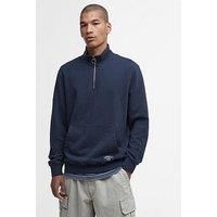 Barbour Skipton Relaxed Fit Half Zip Sweat Top - Navy