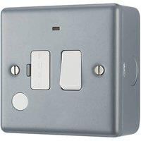 British General 13A Switched Metal Clad Fused Spur & Flex Outlet with LED with White Inserts (737PF)