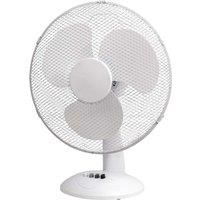 Prem-I-Air 16" (40 cm) White Oscillating Desktop Fan with 3 Speed Settings, an oscillating function for wider distribution and an adjustable fan head