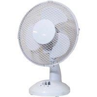 Prem-i-air White 9 Inch (23 cm) Powerful Oscillating Cooling Desk Fan with 2 Airflow Speed Settings, Adjustable Head and Quiet Operation For Use in Homes and Offices