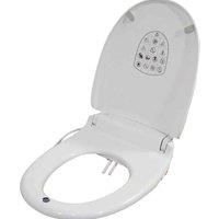 E Loo Toilet Seat with Bidet Cleaning featuring a Warm Air Dryer, Night Light and Heated Seat Comfort Function for Oval Seat