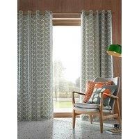 Orla Kiely - Linear Stem Eyelet Curtains - Silver - 117x137cm