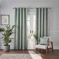 Ashley Wilde Wilstone Blackout Lined Eyelet Curtains SpaCurtain Size: Width 168cm (66") x Drop 183cm (72")