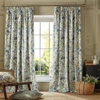 Amania Trading VOYAGE MAISON Country Hedgerow Pencil Pleat Taped Top Header Lined Curtains - SKY - 66/'/' Width x 54/'/' Drop