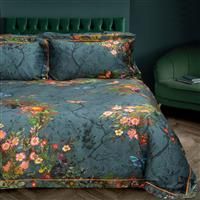 Timorous Beasties Bloomsbury Garden Duvet Set, Double, Teal