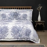 Timorous Beasties Thistle Duvet Set, King, Azure Blue