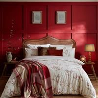 Laura Ashley Winter Pussy Willow Duvet Set, Single, Cranberry Red