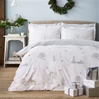 Sophie Allport Snowy Cottage Duvet Set, Single, White