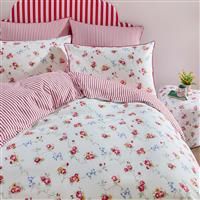 Cath Kidston Rose & Bows Bedding 100% Cotton Percale Duvet Cover Set Red