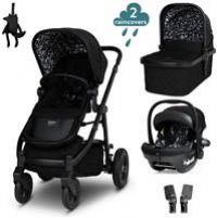 Cosatto Wow 3 car seat bundle in Silhouette with 2 raincovers