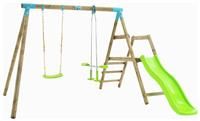 TP Wooden Double Swing Set, Glider, and Slide