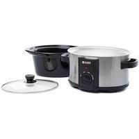 Haden Slow Cooker – Brushed Stainless Steel Ceramic Pot With Glass Lid, 60Hz 200W, 3.5 Litre, Stainless Steel - CE26