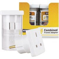 Status Combined Travel Adaptor - White - in Tube, 2 Pack