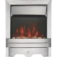 Focal Point Electric Fire Lulworth LED Flame Stainless Steel Inset Brushed