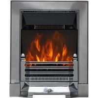 Focal Point Fires Fires Edwardian Cast Iron LED Inset Electric Fire  Satin Chrome