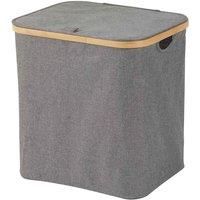 Bathroom Laundry Hamper Basket Storage Lid Bamboo Handle Rim Fabric Cotswold