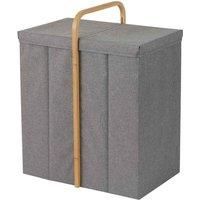 Bathroom Laundry Hamper Basket Storage Lid Bamboo Handle Rim Fabric Cotswold