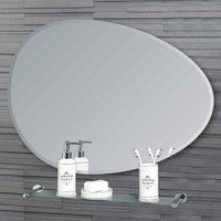 Showerdrape Angel Pebble Shaped Bathroom Wall Mirror Large 70 X 50Cm