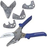 Faithfull FAIGCKITPC Multi-function Gasket and Pipe Mitre Shears Kit - for Cutting Soft Wood, PVC, Gasket, Plastic with Carry Case