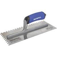 Faithfull FAIPTNT11SS Prestige Stainless Steel Notched (6 mm) Tiling Trowel 275 x 115 mm (11 Inch)