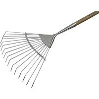 Faithfull FAIPRESLRSS Prestige Stainless Steel Lawn Rake Ash Handle