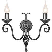 Harlech 2 Light Wall Light – Black - MADE IN THE UK - REDUCED FROM £99!