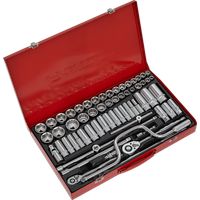 Sealey AK694 Socket Set 64pc 3/8" + 1/2" Sq Drive 6 point WallDrive DuoMetric