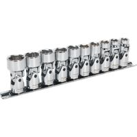 Sealey 10 Pce Universal Joint Socket Set 3/8" Sq Dr 6pt Hex Metric mm, AK2710