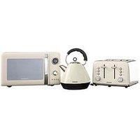 Daewoo Kensington Bundle- Cream (Kettle, 4 Slice Toaster, Microwave)