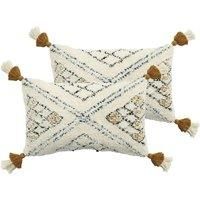 furn. Atlas Twin Pack Polyester Filled Cushions, Ochre, 30 x 50cm