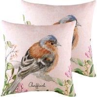 Evans Lichfield Chaffinch Twin Pack Polyester Filled Cushions, Multi, 43 x 43cm