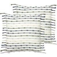 furn. Dhadit Twin Pack Polyester Filled Cushions, Natural/Grey, 45 x 45cm