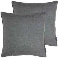 Paoletti Twilight Twin Pack Polyester Filled Cushions, Silver, 45 x 45cm