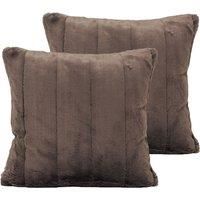 Paoletti Empress Twin Pack Polyester Filled Cushions, Taupe, 55 x 55cm