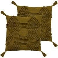 furn. Halmo Twin Pack Polyester Filled Cushions, Moss, 45 x 45cm