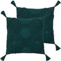 furn. Halmo Twin Pack Polyester Filled Cushions, Teal, 45 x 45cm