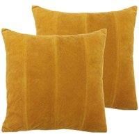 furn. Jagger Twin Pack Polyester Filled Cushions, Ochre, 45 x 45cm