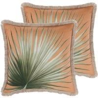 Linen House Livia Polyester Filled Cushions Twin Pack Cotton Multi