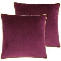 Paoletti Meridian Twin Pack Polyester Filled Cushions, Maroon/Moss, 55 x 55cm