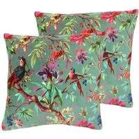 Paoletti Paradise Twin Pack Polyester Filled Cushions Mineral