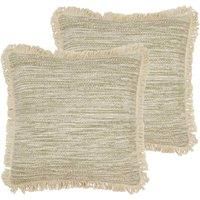 furn. Sienna Polyester Filled Cushions (Twin Pack), Cotton, Natural