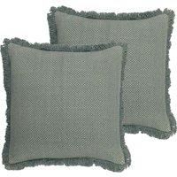 furn. Sienna Polyester Filled Cushions (Twin Pack), Cotton, Teal