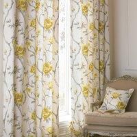 Paoletti Rosemoor Floral Cotton Rich Eyelet Curtains